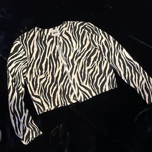 Zebra crop Jacket Size 12